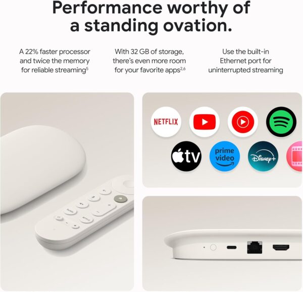 Google TV Streamer 4K - Fast Streaming Entertainment on Your TV with Voice Search Remote - Watch Movies, Shows, Live TV, and Netflix in 4K HDR - Smart Home Control - 32 GB of Storage - Porcelain  ElectronicsRufus AIRufus AI - Image 15