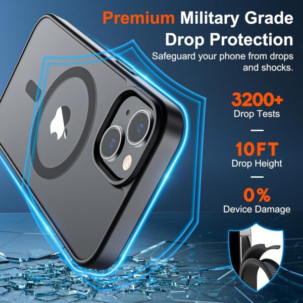 SUPFINE Magnetic for iPhone 14 Case & iPhone 13 Case (Compatible with MagSafe)(Military Grade Drop Protection) Slim Translucent Matte Shockproof Phone Cover,Black  Cell Phones & AccessoriesRufus AIRufus AI - Image 3