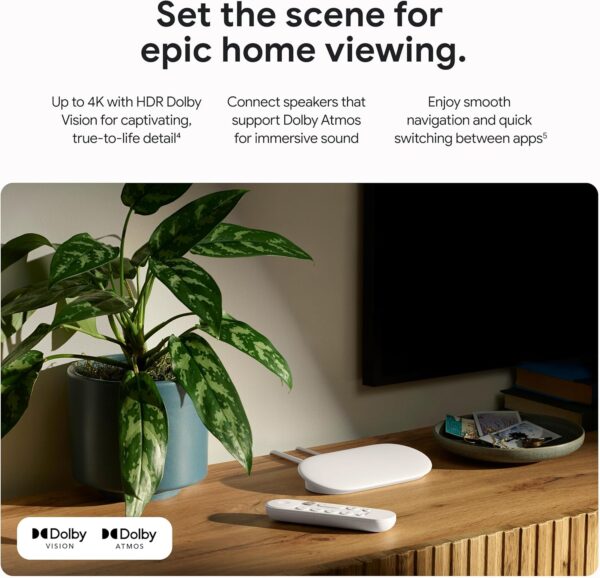 Google TV Streamer 4K - Fast Streaming Entertainment on Your TV with Voice Search Remote - Watch Movies, Shows, Live TV, and Netflix in 4K HDR - Smart Home Control - 32 GB of Storage - Porcelain  ElectronicsRufus AIRufus AI - Image 3